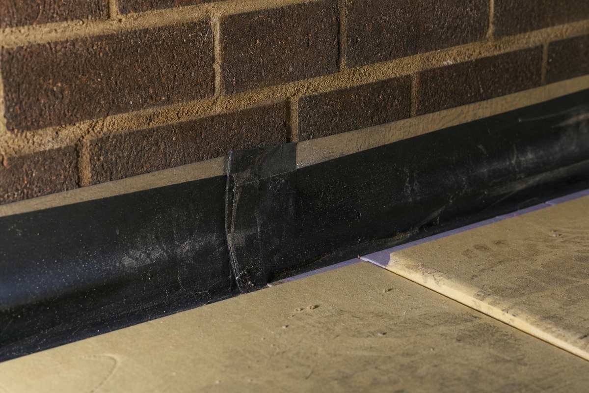 Garage conversion damp proof membrane detail in Telford