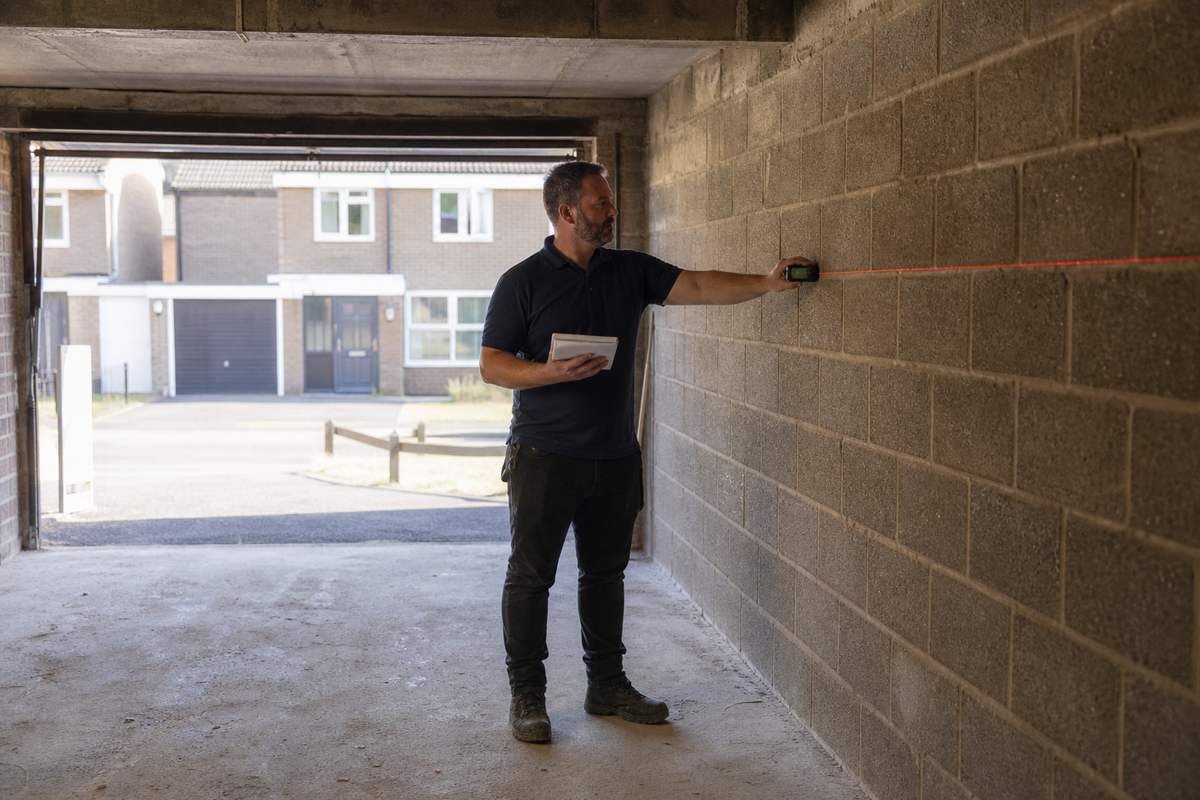 Garage conversion internal survey in Telford